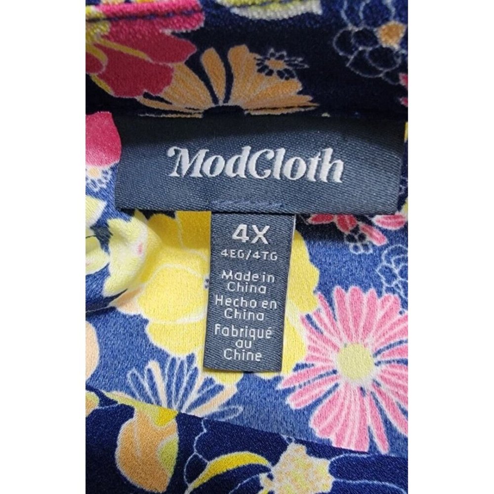 ModCloth Women's Blouse Wildflower Wanderlust Floral Multi-color Size 4X NWT - Picture 5 of 14